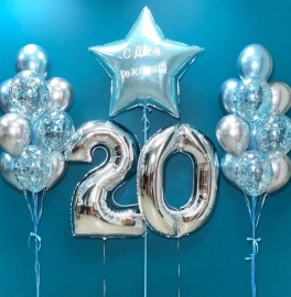 Композиция из шаров на 20 лет