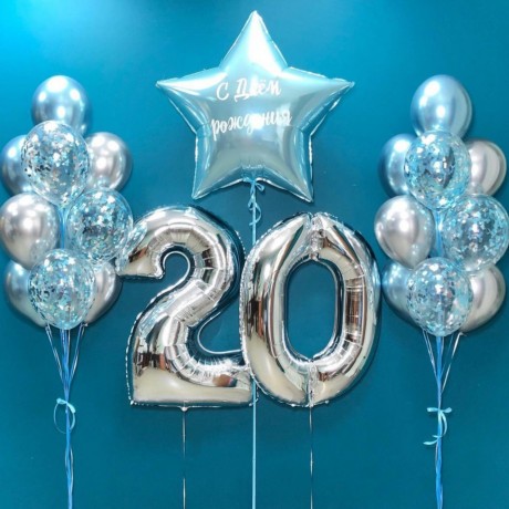 Композиция из шаров на 20 лет