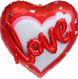 Сердце фольгированное 90 см "love"