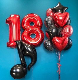Композиция из шаров на 18 лет "Нота"