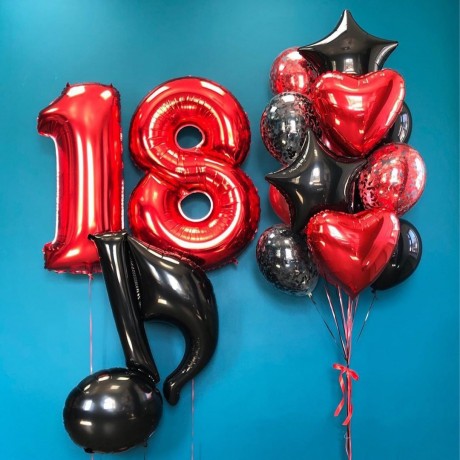 Композиция из шаров на 18 лет "Нота"