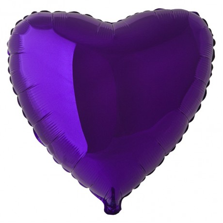 Фольгированное Сердце фиолетовое металлик