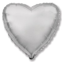 Фольгированное Сердце 91 см серебро