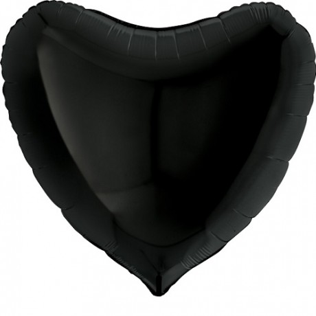 Фольгированное Сердце 91 см черное