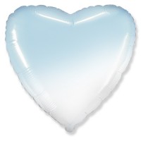 Фольгированное Сердце 91 см голубой градиент