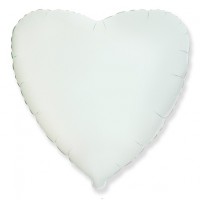 Фольгированное Сердце 91 см белое