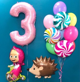 Воздушные шары на 3 года "Маша"