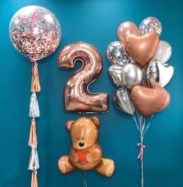 Воздушные шары на 2 года "Медвежонок"