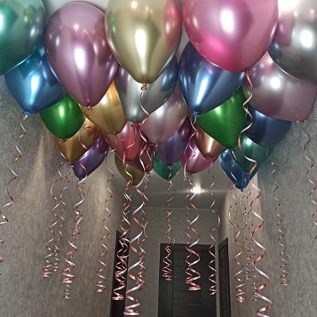 Гелиевые шары под потолок "Хром"