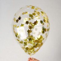 Прозрачный шар с золотым конфетти Звезды