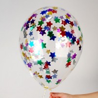 Прозрачный шар с разноцветным конфетти Звезды