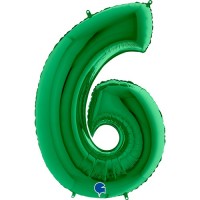 Фольгированная цифра 6 Зеленая