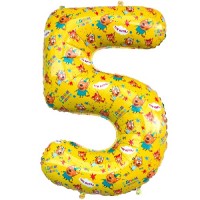 Цифра фольгированная 5 Три кота