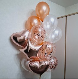 Связка из шаров "Розовое золото"