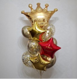 Королевский букет из шаров, золотой