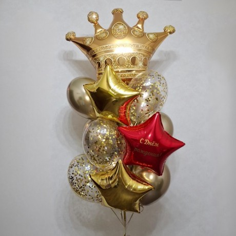 Королевский букет из шаров, золотой