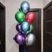 Букет из 10 разноцветных шаров Хром