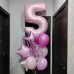 Букет из 13 шаров с цифрой, розовый