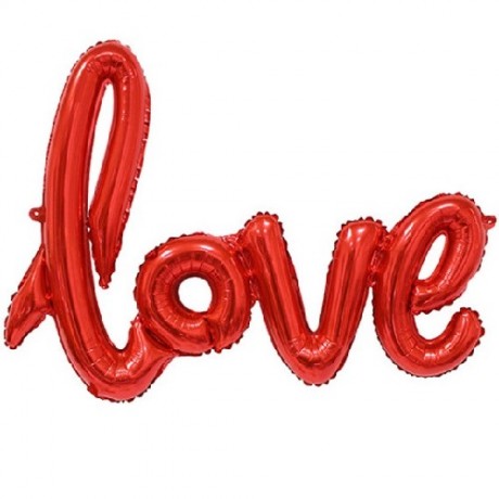 Фольгированная надпись "Love", красная