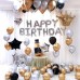 Набор шаров Мини-надпись "Happy Birthday", серебро