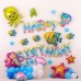 Набор шаров Мини-надпись "Happy Birthday", серебро
