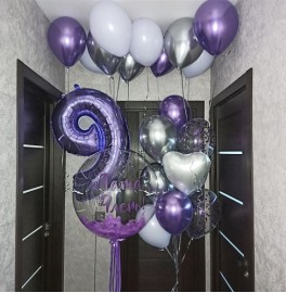 Композиция из шаров на 9 лет