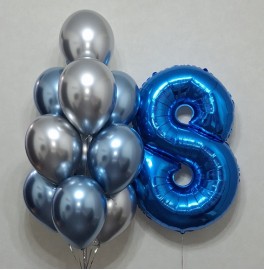 Комплект шаров на 8 лет "Синий"
