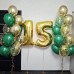 Набор золотых и зеленых шаров на 55 лет