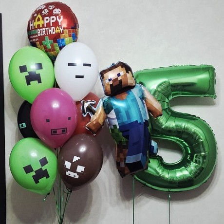 Набор шаров на 5 лет "Майнкрафт"