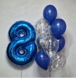 Набор из синих шаров на 8 лет