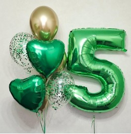 Набор шаров на 5 лет "Зеленый"