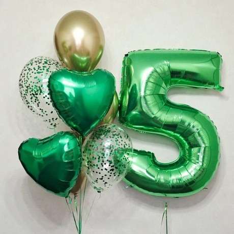 Набор шаров на 5 лет "Зеленый"