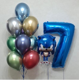 Набор шаров на 7 лет "Соник"