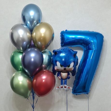 Набор шаров на 7 лет "Соник"