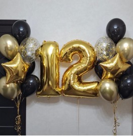 Набор шаров на 12 лет "Золото"