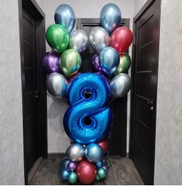 Композиция из шаров на 8 лет "Хром"