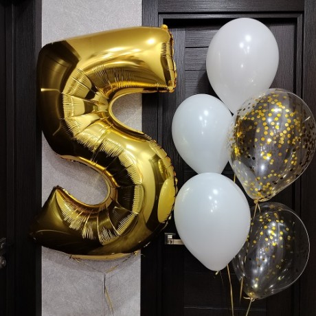 Набор шаров на 5 лет "Золото"
