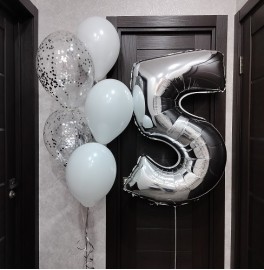 Набор шаров на 5 лет "Серебро"