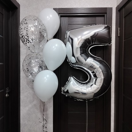 Набор шаров на 5 лет "Серебро"