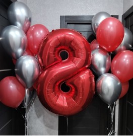 Комплект шаров на 8 лет "Красный"