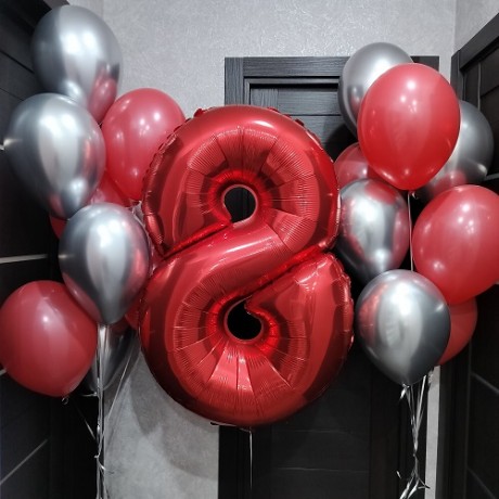 Комплект шаров на 8 лет "Красный"