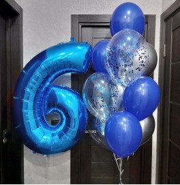 Набор шаров на 6 лет "Синий"