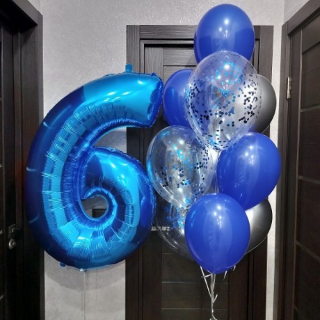 Набор шаров на 6 лет "Синий"