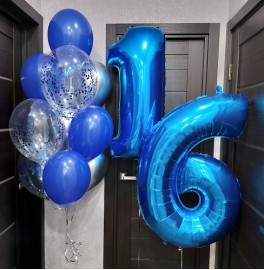 Набор шаров на 16 лет "Синий"