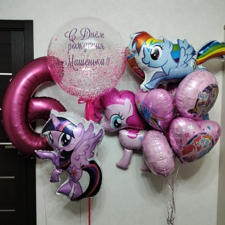 Композиция из шаров "My little pony"