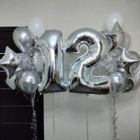 Комплект шаров на 12 лет "Серебро"