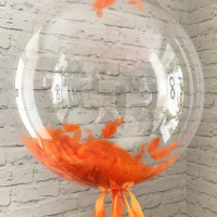 Шар Bubble Оранжевые перья