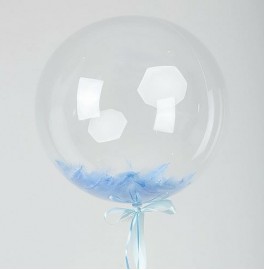 Шар Bubble Голубые перья