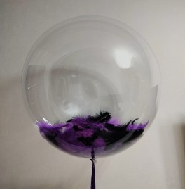 Шар Bubble Фиолетовые и Черные перья