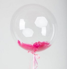 Шар Bubble Фуксия перья